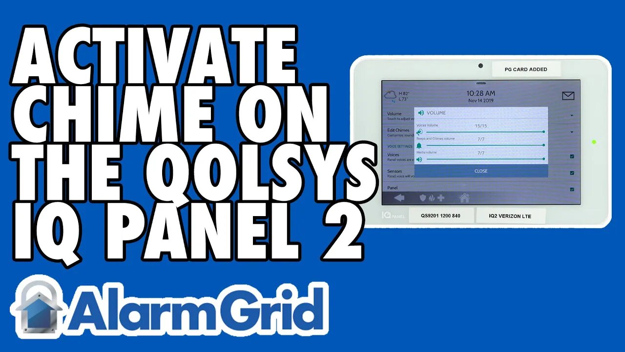 Activating the Chime on a Qolsys IQ Panel 2