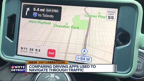 Comparing driving apps used to navigate through traffic