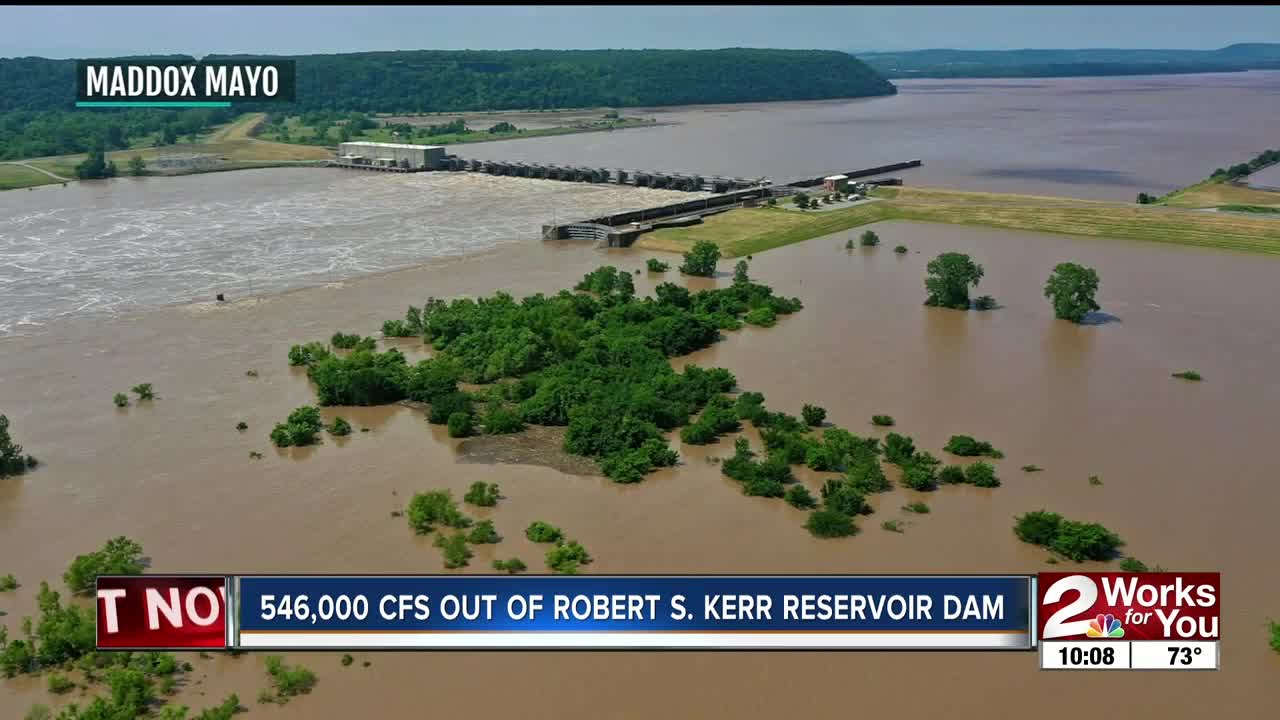 More than 500,000 cfs coming out of Robert S. Kerr Lock & Dam Reservoir