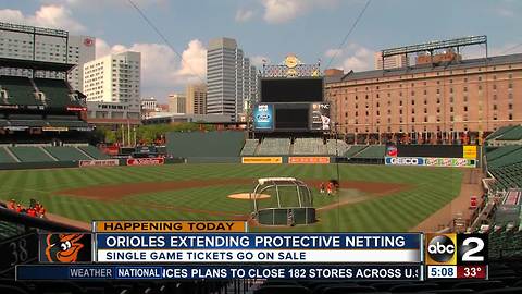 Safety netting extended at Camden Yards