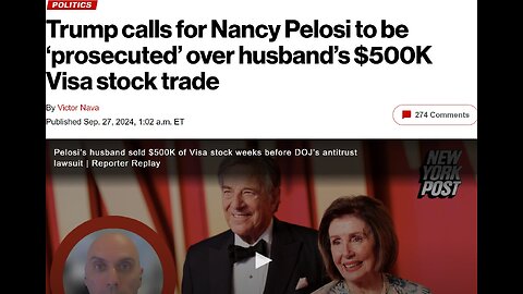 Trump says Pelosi should be processed for Husband’s Visa stock sale