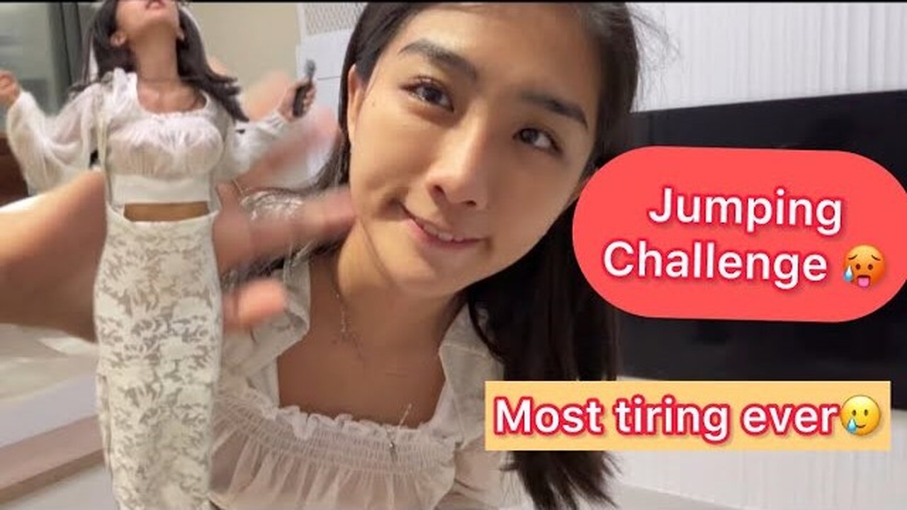 4K| jumping challenge in 1 min😟 with my new dress!