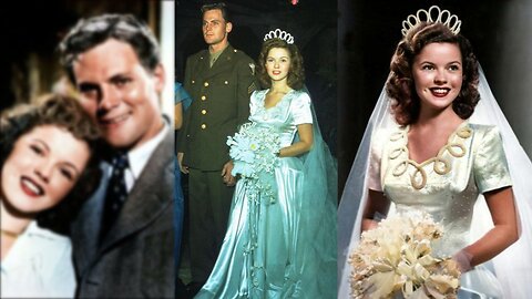 SHIRLEY TEMPLE & SGT. JOHN AGAR, JR. WEDDING (1945) Newsreel | B&W