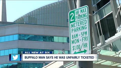 Why was this Buffalo man ticketed in a metered area?