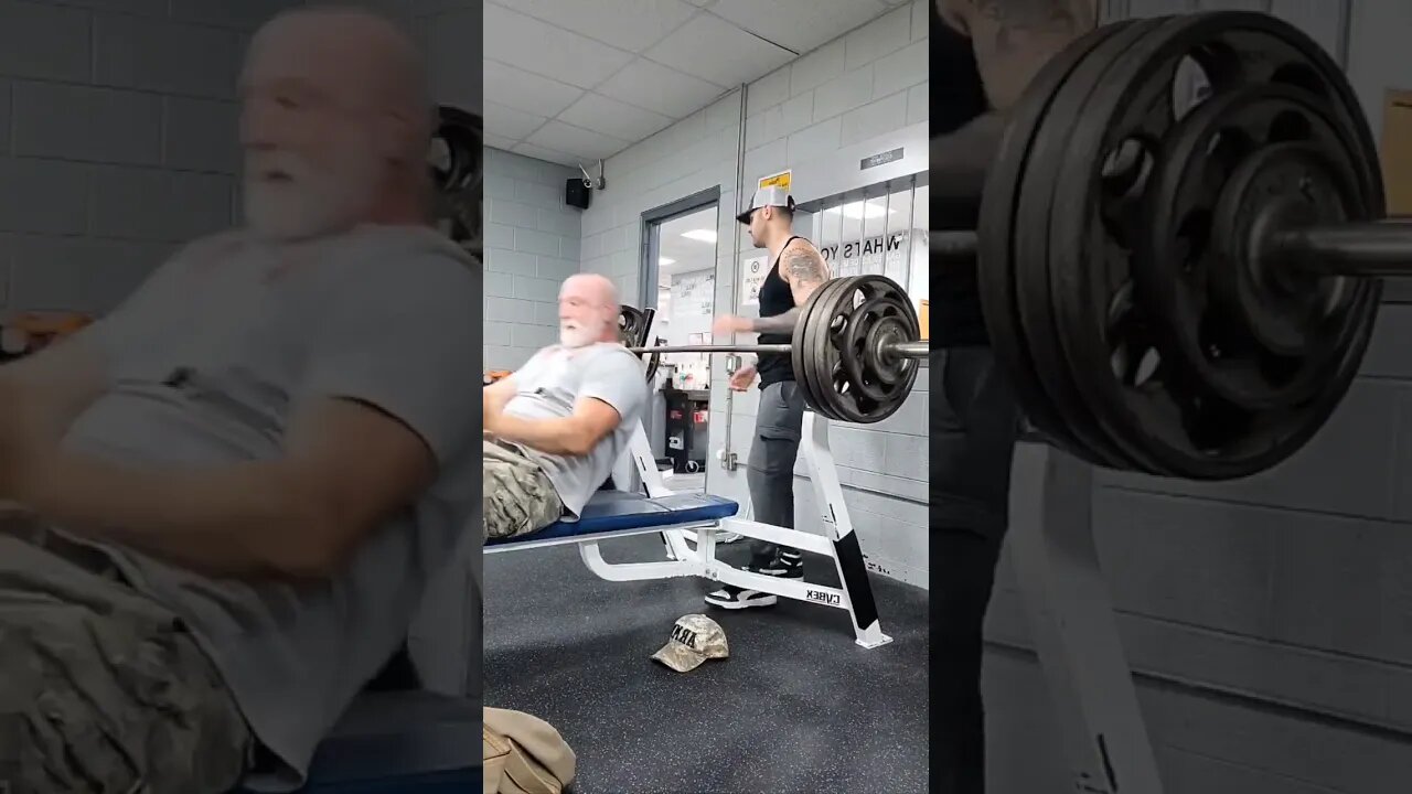 375lbs x 2 Raw Bench, 61 years old, Crazy 🤪 old man