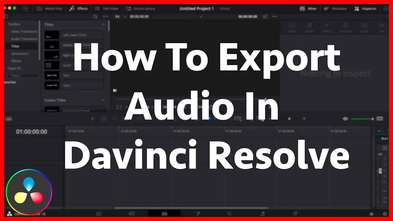 How To Export Audio From A Video In DaVinci Resolve - MP3