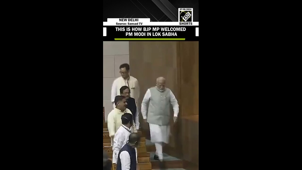 BJP MP welcomes PM Modi in Lok Sabha with slogans of ‘Bharat mata ki jai’ #Parliament #LokSabha