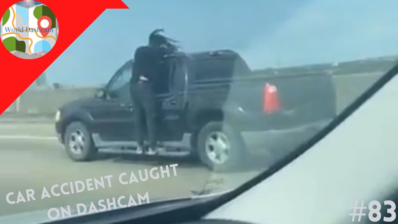 Man Kicked Out Of Truck HANGS ON For Dear Life - Dashcam Clip Of The Day #83