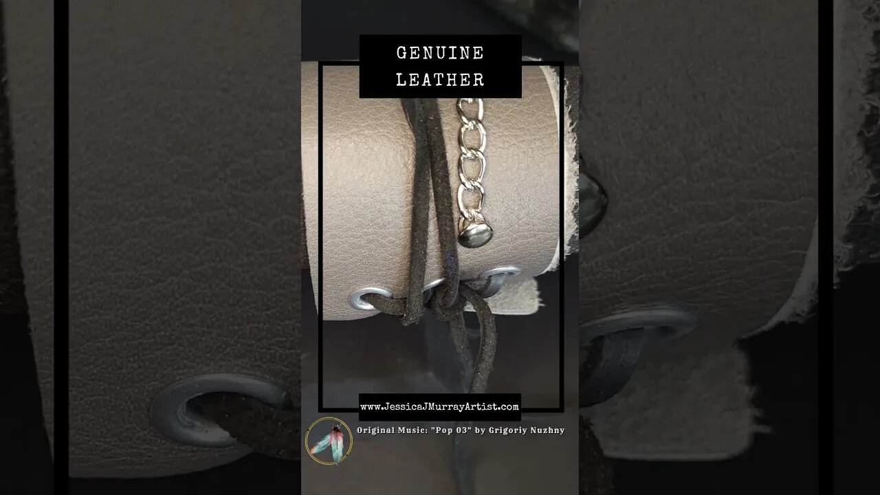 GREY ROCKSTAR, large leather cuff, lace up, wrap and tie style #madeintheusa #leather #handcrafted