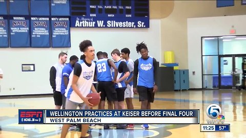 Wellington basketball practices at Keiser University ahead of their Final Four showdown
