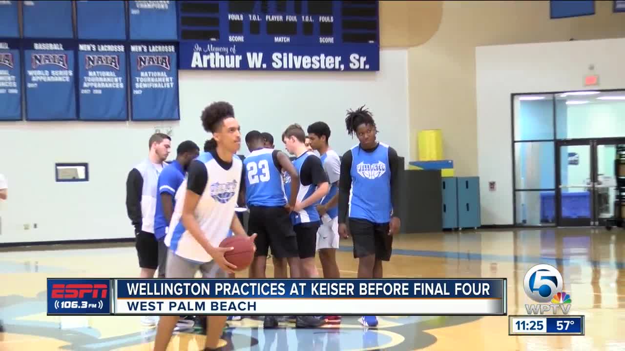Wellington basketball practices at Keiser University ahead of their Final Four showdown