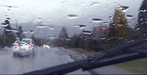 Rain on the windshield