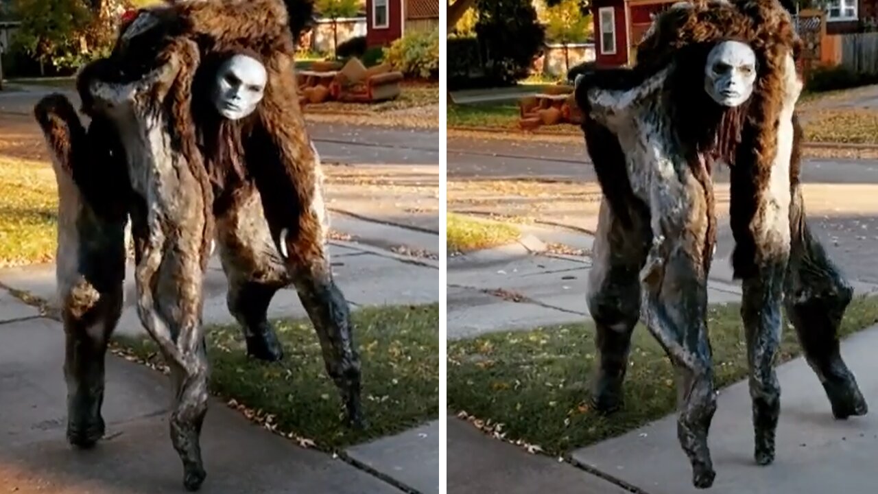 Creepy four-legged monster costume will leave you terrified