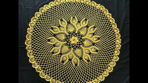 (#C-403)-(ep. 1/6)-(FOR LEFTIES)-Pineapple Crochet Table Center