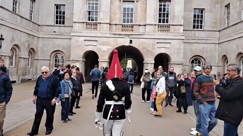 Female kings guard does not need to say make way tourist just move #horseguardsparade