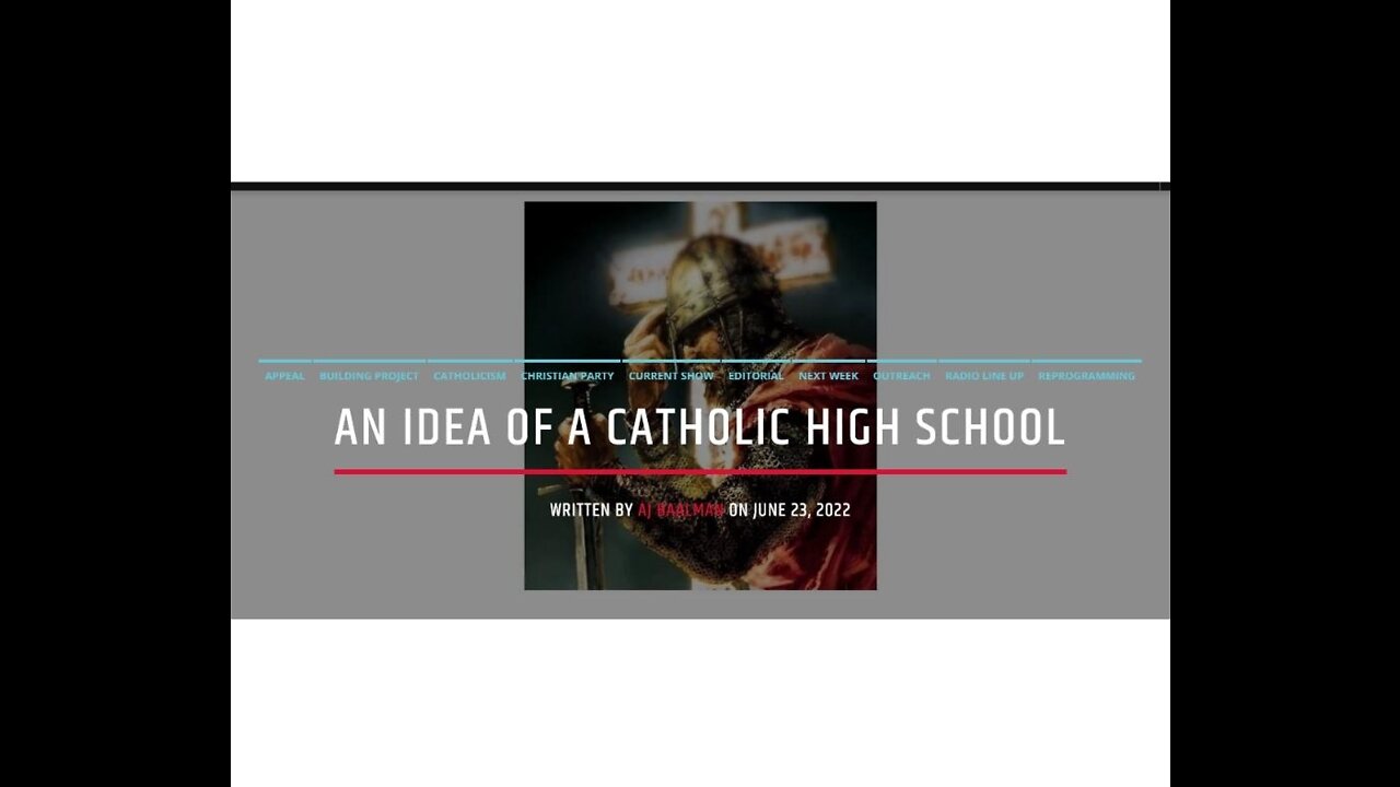 An Idea Of A Catholic High School