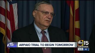 Former Sheriff Joe Arpaio trial to begin Monday