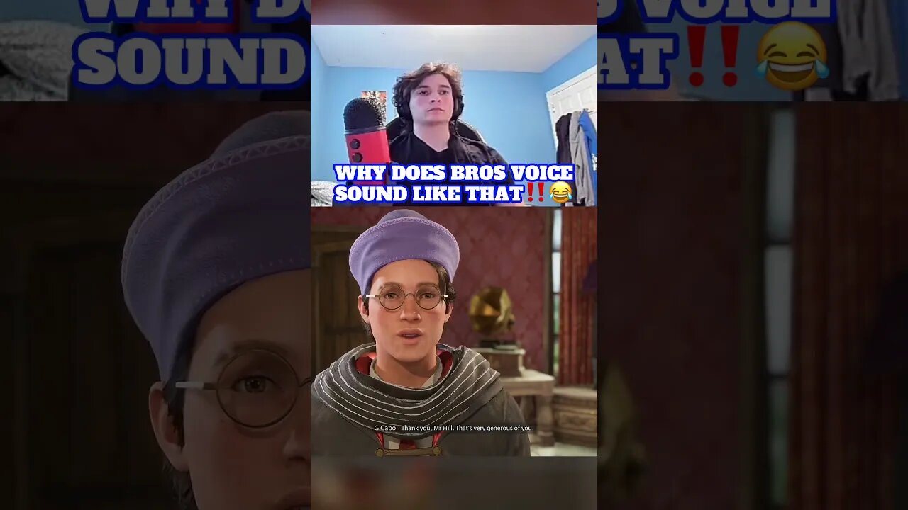 Why Does He Sound Like This⁉️😂 | #shorts #hogwartslegacy #gaming #reaction