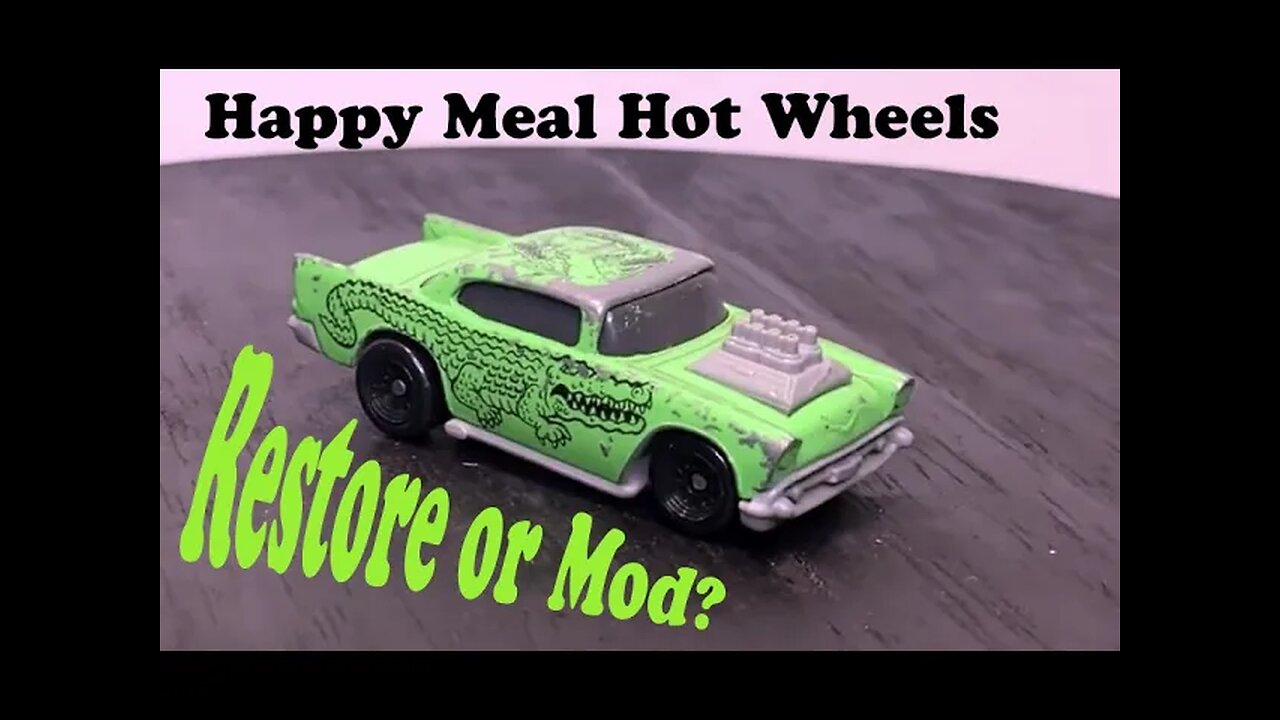 an we make this Vintage Happy Meal Hot Wheels 57 Chevy Diecast less ugly? 1/64 scale