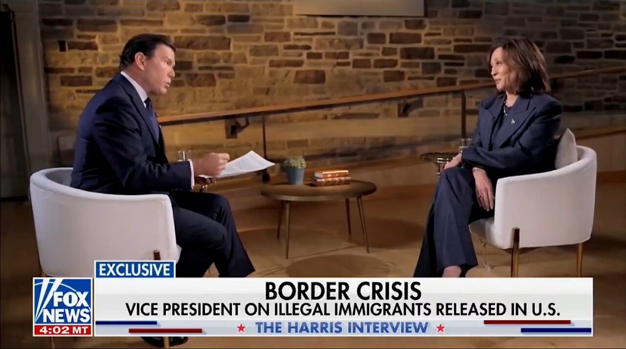 Kamala and Fox News' Bret Baier Battle Over Her Open Border