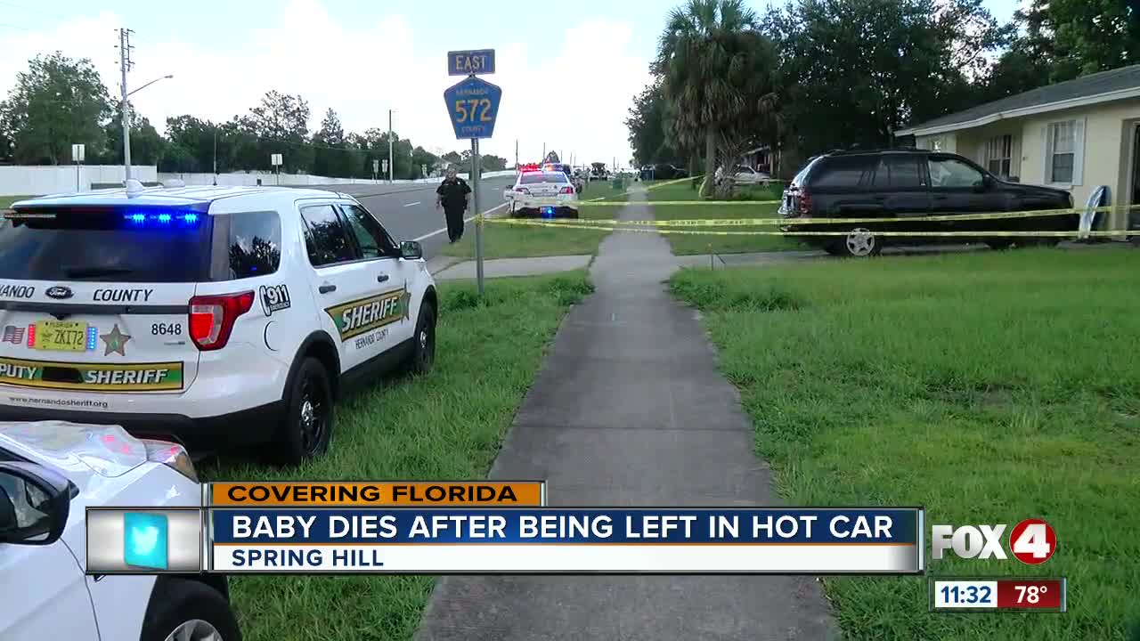 Baby left inside of hot car