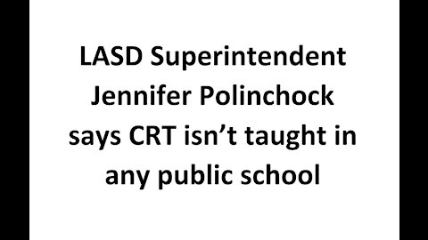 LASD Superintendent denies CRT then