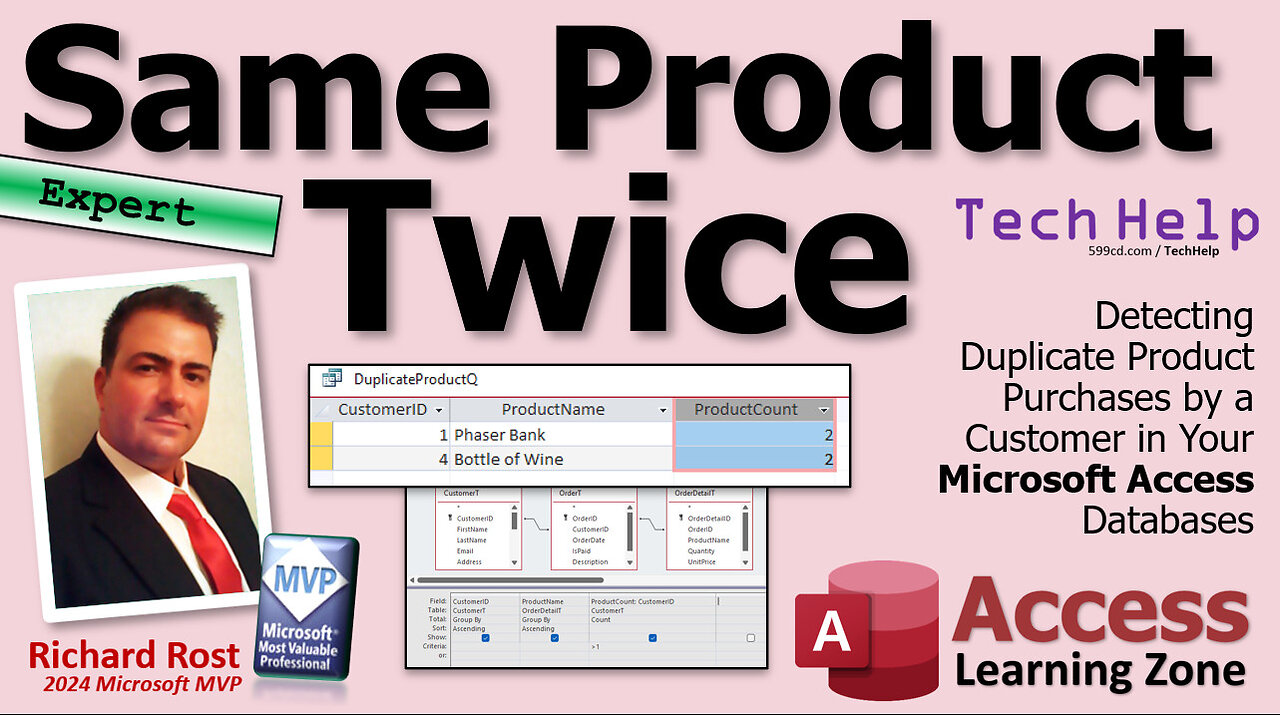 Detecting Duplicate Product Purchases by a Customer in Your Microsoft Access Databases