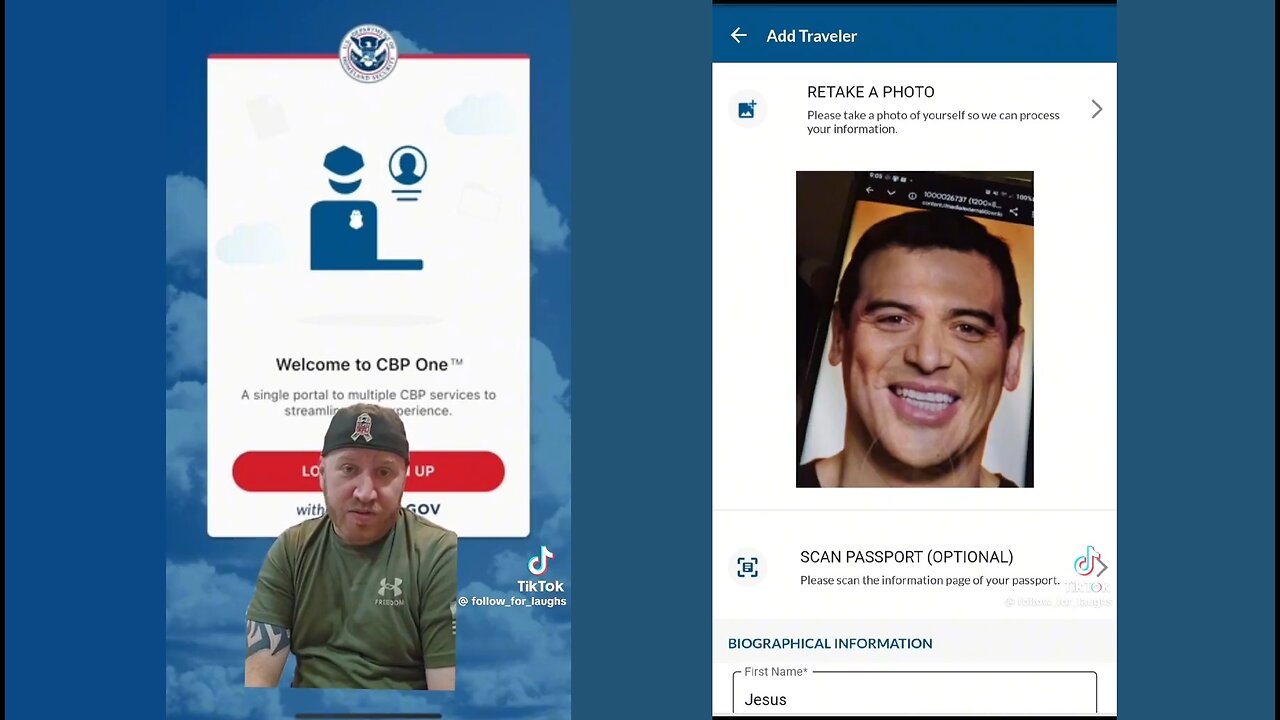 The US Govt's CBP One app for illegals - takes 5 minutes, no ID required