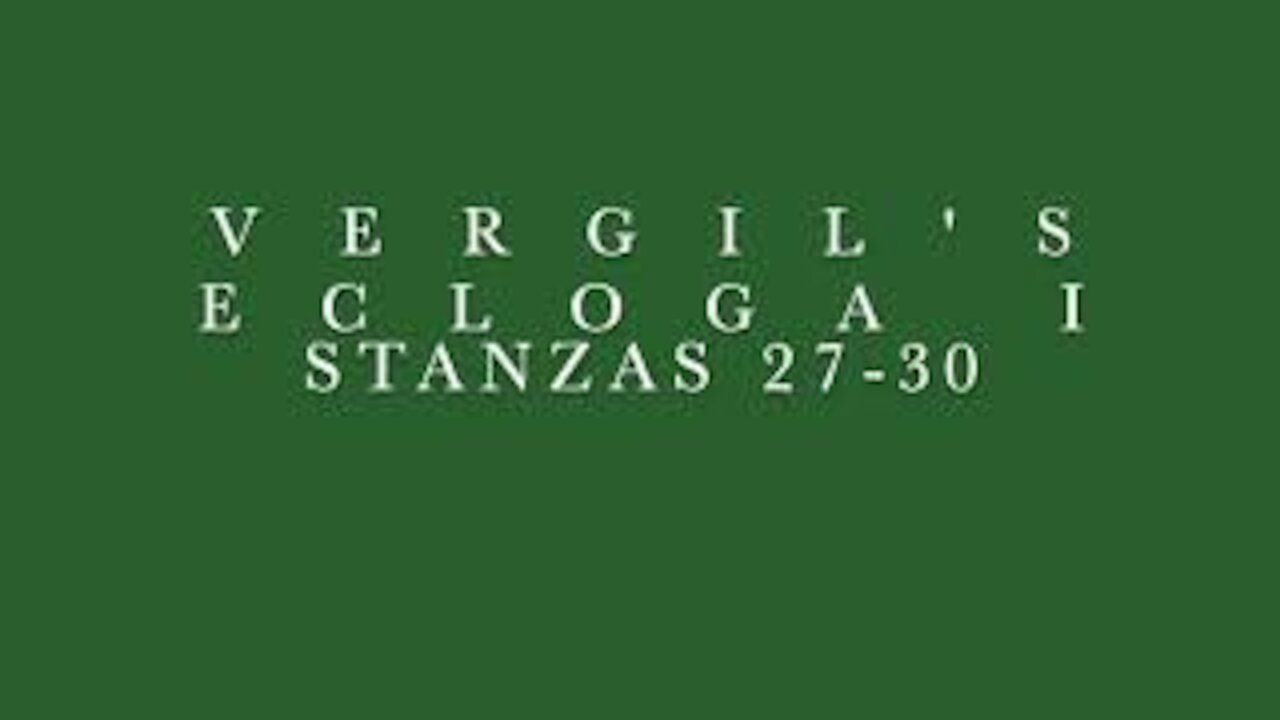 Vergil Ecloga I Stanzas 27-30