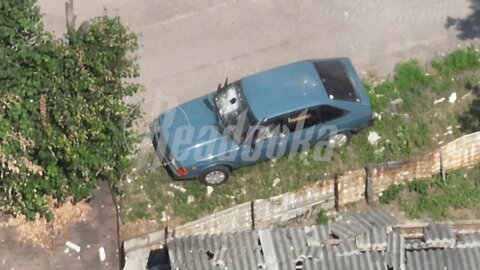 AFU dropping projectiles onto civilian vehicles in captured drone footage