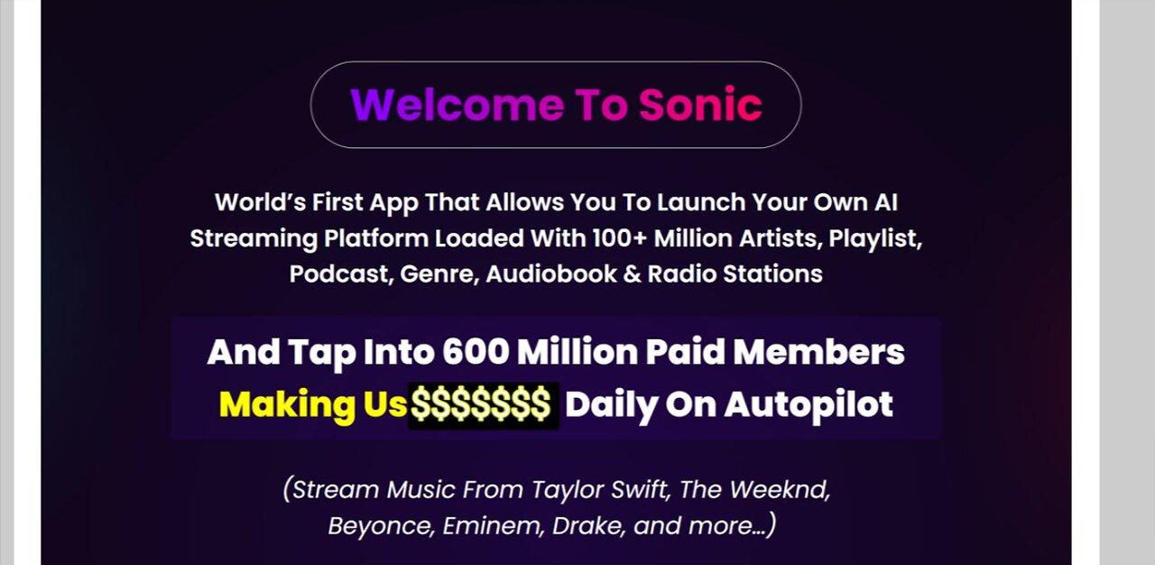 SONIC demo: A Revolutionary New Way to Launch Your Own Music and Podcast Streaming Business