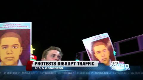 Protests disrupt downtown traffic, intersection closed