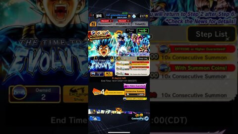 Dragon Ball Legends - Another THE TIME TO EVOLVE Consecutive Summon