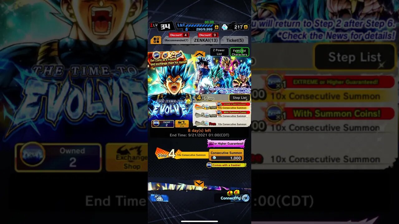 Dragon Ball Legends - Another THE TIME TO EVOLVE Consecutive Summon
