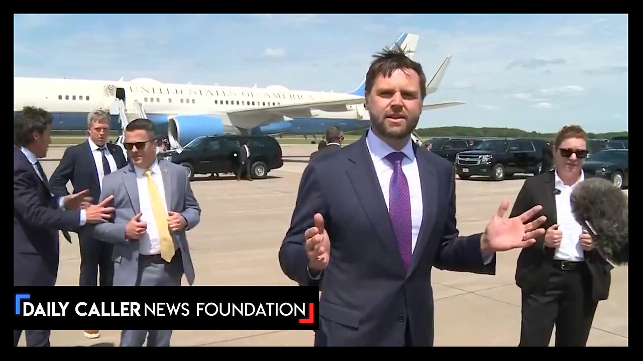 JD Vance Confronts Reporters After Walking Over To Kamala Harris' Plane