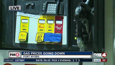 Gas prices on the decline in Southwest Florida following Hurricane Irma