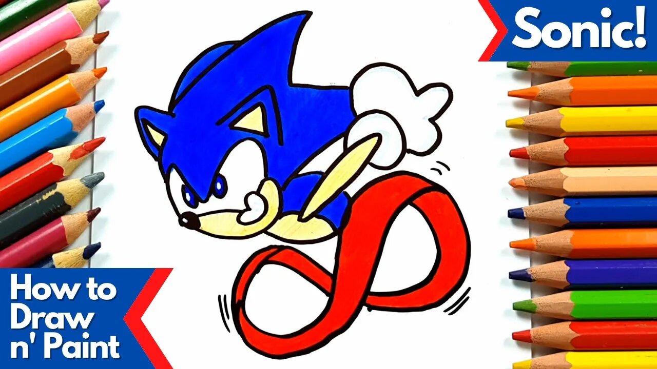 How to Draw and Paint Sonic Running Very Cute