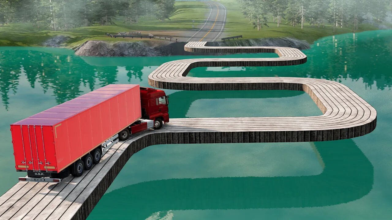 Car vs ZIG ZAG Bridge TRAP #2 ▶️ BeamNG Drive