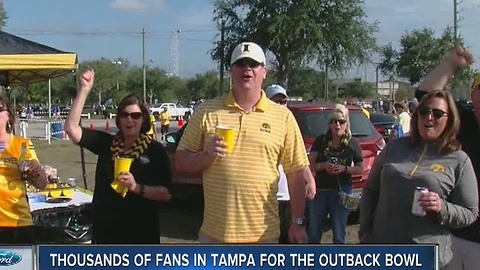 Thousands of fans in Tampa for the Outback Bowl