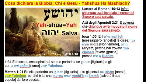 🔴 La trinità e biblica? Cosa dichiara la bibbia; Chi 'è Gesù - Yahshua Ha Mashiach?