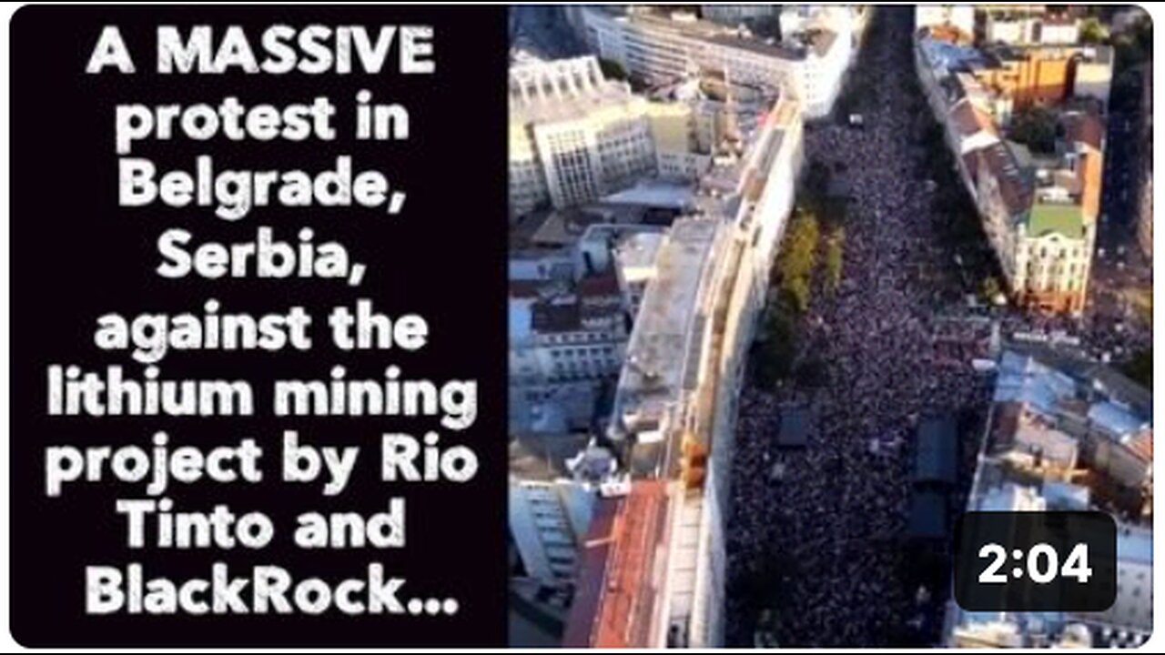 A MASSIVE protest in Belgrade, Serbia, against the lithium mining project.