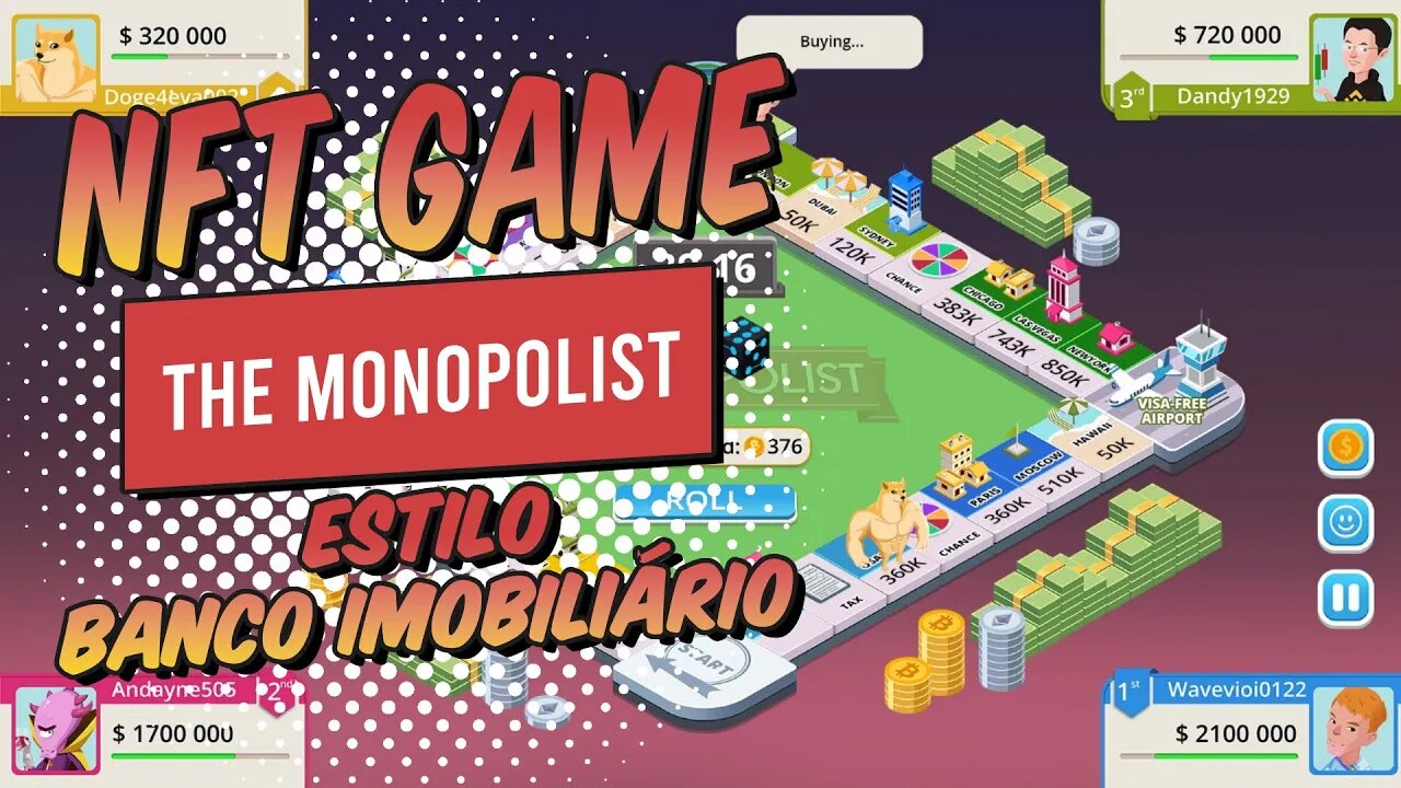 Conheça o The Monopolist o NFT Game Estilo Banco Imobiliário