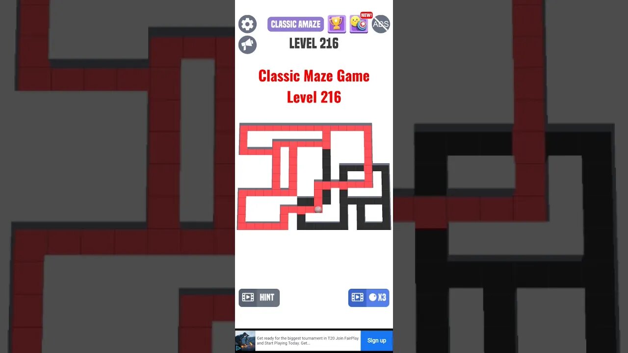 Classic Maze Game Level 216. #shorts