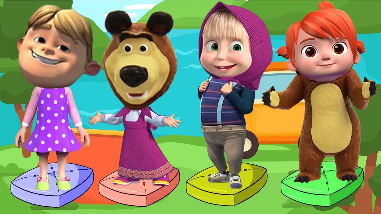 yMasha And The Bear ,COCOMELON | Match the Head | Video for kids #034