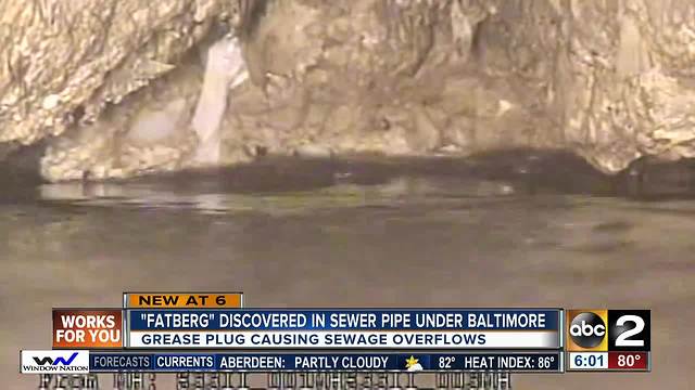 Fatberg discovered in sewer main under Baltimore