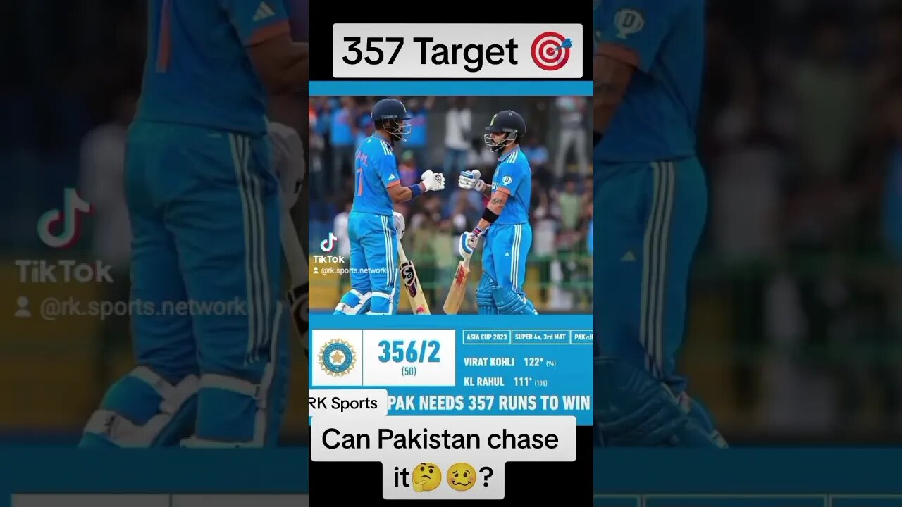 can Pakistan chase it 🤔 #cricket #sports #indianbatsman #kohli #asiacup2023 #cricketlover