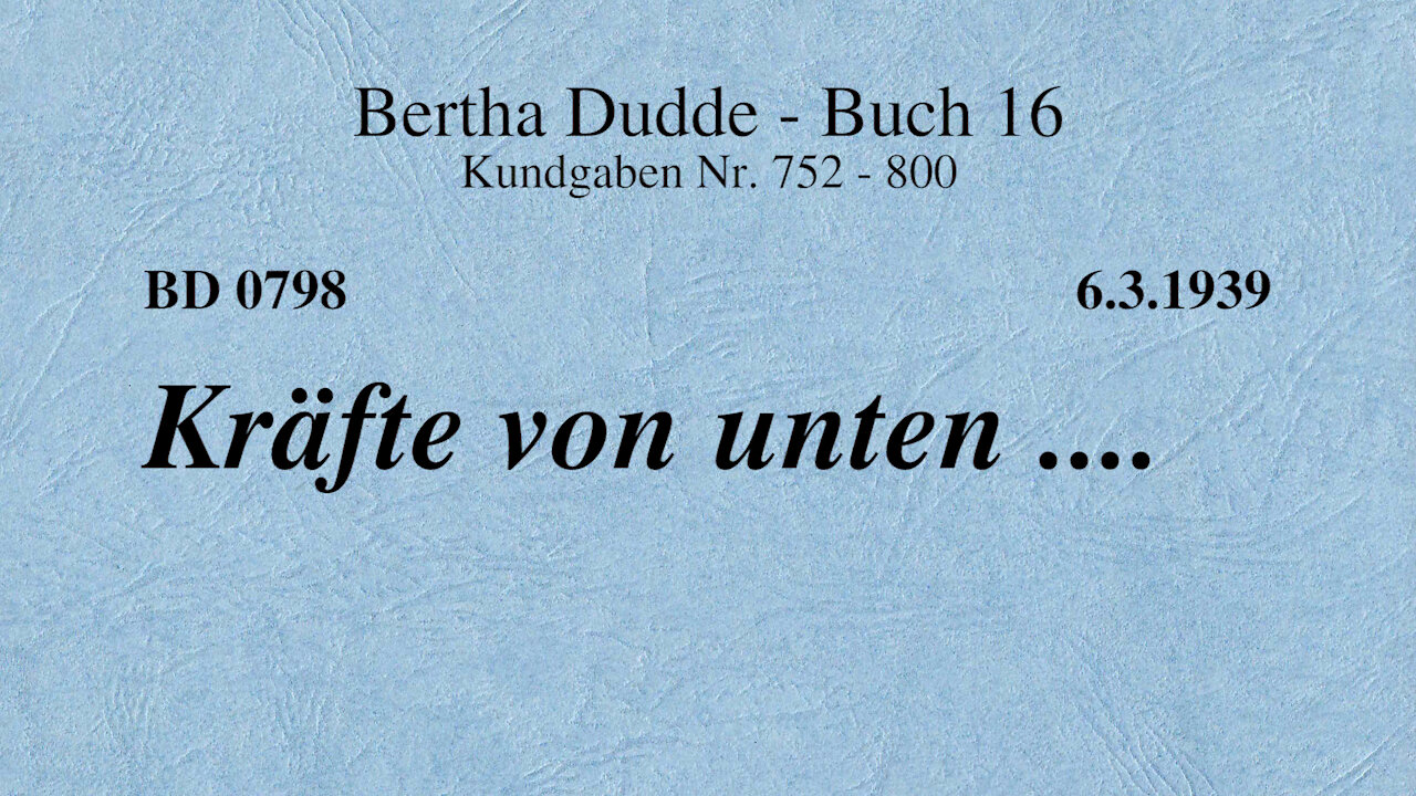 BD 0798 - KRÄFTE VON UNTEN ....
