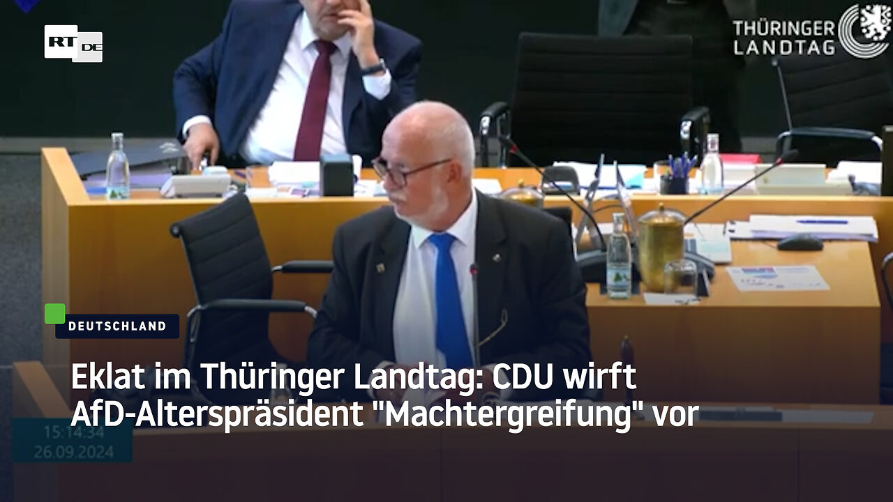 Eklat im Thüringer Landtag: CDU wirft AfD-Alterspräsident "Machtergreifung" vor