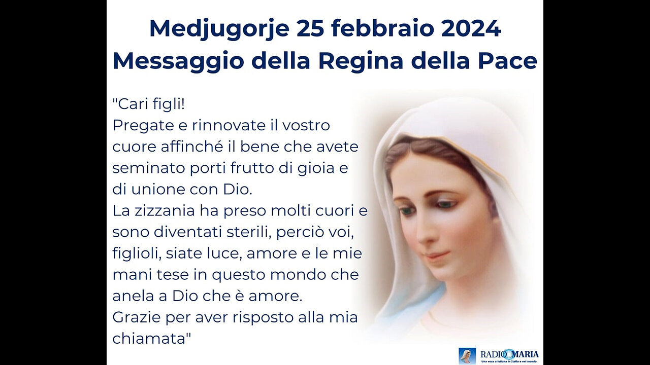 PADRE LIVIO FANZAGA: “MEDJUGORJE-COMMENTO AL MESSAGGIO DELLA REGINA DELLA PACE DEL 25 FEBBRAIO 2024”😇💖🙏