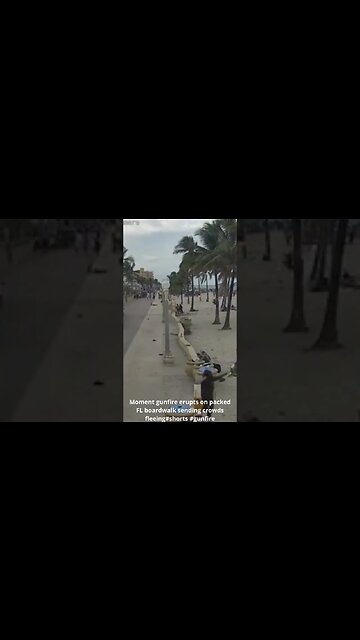 Moment gunfire erupts on packed FL boardwalk sending crowds fleeing #shorts #gunfire